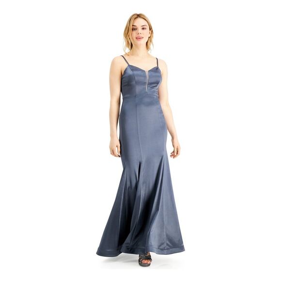 TEEZE ME Dresses & Skirts - NWT TEEZE ME Womens Mermaid Dress Gray Spaghetti Strap Back Juniors 3\4